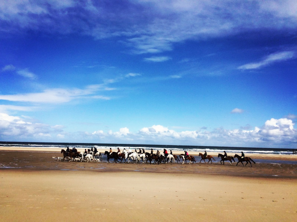Ruiters op het strand van Domburg